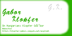 gabor klopfer business card